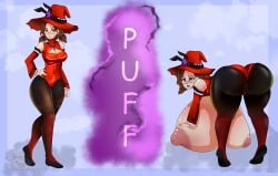 ass_expansion breast_expansion curse expansion magic magical_girl red_hat transformation ushimoomoo weight_gain witch witch_costume