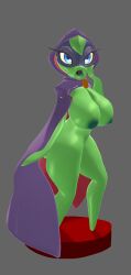 3d 3d_(artwork) :>= action_figure big_breasts blue_eyes female figure green_body green_shadow_(pvz) heroine legs peashooter_(pvz) plant_girl plantie plants_vs_zombies plants_vs_zombies:_heroes pvz