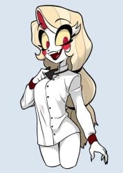 blonde_hair bowtie casual centinel303 charlie_morningstar_(hazbin_hotel) clothing female hazbin_hotel humanoid pale_skin tagme tuxedo