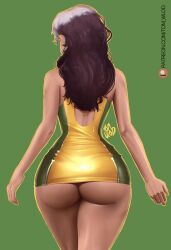 1girls anna_marie ass back bare_shoulders big_ass big_butt bottom_heavy bottomless brown_hair bubble_ass bubble_butt butt dat_ass dress female female_only green_background headband long_hair looking_away marvel marvel_comics mutant no_panties pawg rogue_(x-men) solo standing superheroine tagme thick_ass thin_waist tom_wlod two_tone_hair white_hair wide_hips x-men