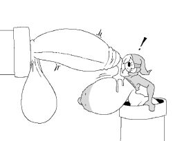 1boy 1girls balls breasts exposed_breasts female foreskin glory_hole huge_breasts huge_cock hyper hyper_penis male mario_(series) monochrome nintendo penis pipes precum questionable_consent shy_gal shy_guy stuck super_mario_bros. tagme uncut varix warp_pipe