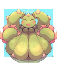 big_breasts breasts closed_eyes female flora_fauna huge_breasts maractus nintendo pokemon stevest58244496 video_games