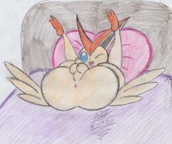 chocoalien001 male penis pokemon pokemon_(species) presenting_ass presenting_balls proto23719395 showing_ass traditional_media_(artwork) victini