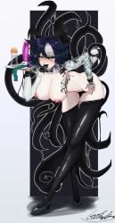 absurd_res big_ass big_breasts big_butt blue_hair bunny_ears buttplug buttplug_pull_out buttplug_tail dark_hair glinter high_heels indie_virtual_youtuber inviting_to_sex inviting_viewer kuroh_kujou long_tongue nipple_piercing nipples reverse_bunnysuit sex_toy short_hair stockings tentacle tongue_out virtual_youtuber vtuber white_streak