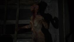 3d breasts brown_hair bush clicker cordyceps detailed_background eyeless female female_only fungus hair infected monster monster_girl naughty_dog nightmare_waifu nipples nude open_mouth pubes screencap solo sony_interactive_entertainment teeth the_last_of_us the_last_of_us_2 tongue veins