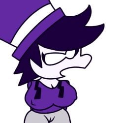 discord_source joke nipples purple_hair purple_hoodie top_hat vagina white_body