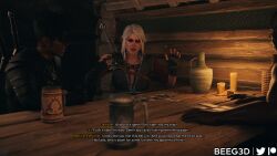 1girls 2boys 3d beeg3d ciri dark-skinned_male dark_skin female interracial light-skinned_female male tagme the_witcher_(series) the_witcher_3:_wild_hunt white_hair