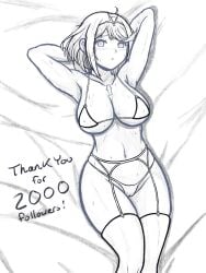 armpits breasts female female_only izai_ah looking_at_viewer nintendo pyra sketch solo tagme wip work_in_progress xenoblade_(series) xenoblade_chronicles_2