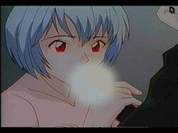 1990s 90s accurate_art_style animated animated_gif bandits_(artist) blue_hair censored fellatio gif human_salvation_project naked_female neon_genesis_evangelion parody parody_porn red_eyes rei_ayanami shinji_ikari style_emulation vintage