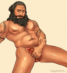 bara bara_tiddies bara_tits barazoku beard blackbeard cock edward_teach gay gaycocaptain long_beard long_hair long_hair_male our_flag_means_death pirate