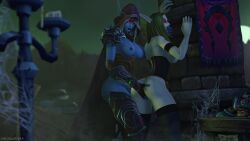 2017 2girls 3d blizzard_entertainment blue_skin corset dark_ranger eastern_kingdoms fingering forsaken horde horde_(warcraft) horde_banner horde_symbol large_ass large_breasts lilith_darkthistle original_character red_eyes sylvanas_windrunner tirisfal undead undead_(warcraft) undercity valnoressa warcraft world_of_warcraft yuri