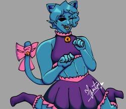 1boy blue_skin catboy cheeky_(mugen) clothed f3n70 humanized mugen_(roblox) purple_clothing roblox roblox_myth tagme