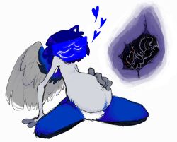 avian blue_jay consensual_vore furry hearts_around_head mspaint original original_character ozzyxaxav soft_vore vore