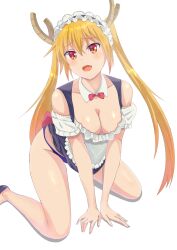 1girls blonde_hair breasts cleavage dragon_girl female horns jim_(mzkp3433) maid miss_kobayashi's_dragon_maid monster_girl oerba_yun_fang solo thighs tohru_(dragon_maid) twintails