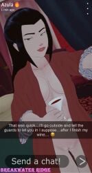 avatar_the_last_airbender azula breakwater_ridge clothing comic dialogue dirty_talk female_only filming medium_breasts nudes nudes_on_phone phone_sex selfie sexting snapchat solo