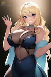 1girls ai_generated artist_self-insert big_breasts blonde_hair blue_eyes breasts busty cleavage clothed clothed_female clothes clothing curvaceous curvy curvy_body curvy_female curvy_figure dress eyeliner eyeshadow female female_focus female_only huge_breasts large_breasts light-skinned_female light_skin long_hair looking_at_viewer makeup nai_diffusion necklace queen_dee queen_dee_(character) see-through see-through_clothing smile smiling smiling_at_viewer solo solo_female solo_focus stable_diffusion thick voluptuous