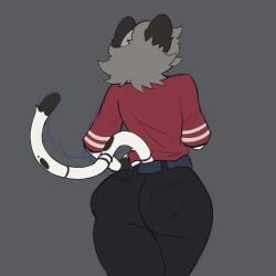 anthro big_ass bubble_butt cat_ears cat_tail crowsdomeart feline female huge_ass yvette_(kilinah)