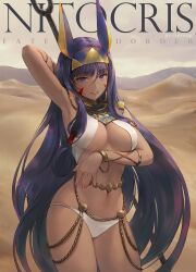 big_breasts chowbie dark-skinned_female dark_skin desert fate/grand_order fate_(series) nitocris_(fate/grand_order) purple_hair