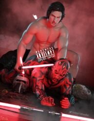 2boys alpha_male anal anal_sex censored darth_maul gay kylo_ren lightsaber male/male male_only male_penetrated male_penetrating male_penetrating_male manly mosaic_censoring muscular muscular_male penetration red_skin sex spreading star_wars sthenhx tough_guy