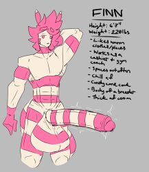 abs anthro character_sheet finn_(shewiff) flaccid furret furry hyper hyper_penis male_only mob_face multicolored_fur muscular_male penis_to_the_knees pokémon_(species) pokemon pokemon_gsc shewiff shiny_furret shiny_pokemon