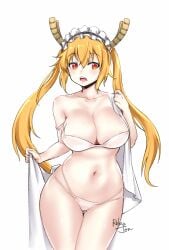 1girls big_breasts bikini blonde_hair breasts dragon_girl female horns miss_kobayashi's_dragon_maid red_eyes relaxjon solo swimsuit tagme tohru_(dragon_maid) twintails wide_hips