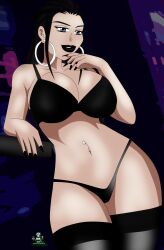 big_breasts bimbo bimbo_lips black_hair black_lingerie blue_eyes goth gothic hoop_earrings huge_breasts millena_gotthard noir-black-shooter the_gotthards