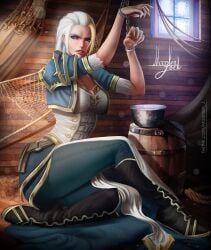 1girls big_breasts blonde_hair breasts chains clothing female female_only jaina_proudmoore moonlen-jack nonude warcraft world_of_warcraft wow