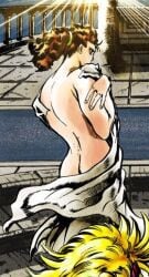 battle_tendency brown_hair hirohiko_araki jojo's_bizarre_adventure lisa_lisa manga milf naked naked_female viewed_from_behind