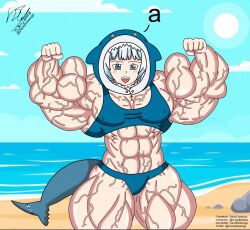 1girls abs biceps big_muscles danodrawings extreme_muscles female_only flexing_bicep flexing_both_biceps flexing_muscles gawr_gura hololive hololive_english hololive_myth huge_muscles light-skinned_female muscle muscle_girl muscle_tone muscles muscular_arms muscular_female muscular_legs muscular_thighs six_pack toned_arms toned_female toned_stomach veins veiny veiny_arms veiny_muscles virtual_youtuber