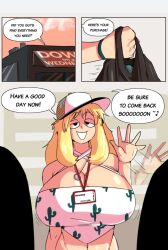 big_breasts blonde_hair comic damien_(honeyboyy) honeyboyy original shannon_(honeyboyy) stoned tagme