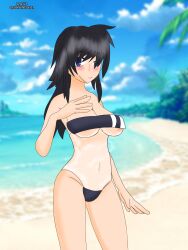 gris_swimsuit large_breasts oc original original_character stickvenezuela