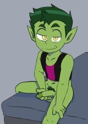 1boy beast_boy beast_boy_(teen_titans) boner boxtop dc dc_comics erection garfield_logan gay jacking_off male_only masturbating masturbation nsfw sleeveless sleeveless_shirt solo solo_male teen_titans yaoi