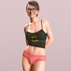 3d android clothed_female deletedcube3d detroit:_become_human glasses hands_behind_back kara_(detroit:_become_human) pajamas pinup robot_girl solo tagme underwear