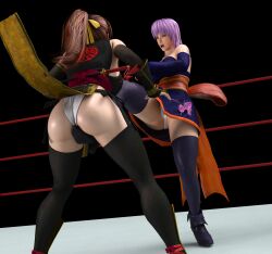 3d ayane_(doa) catfight competitive_intercourse competitive_sex dead_or_alive gcb incest kasumi_(doa) ryona sexfight sibling_incest siblings sisters tagme yuri