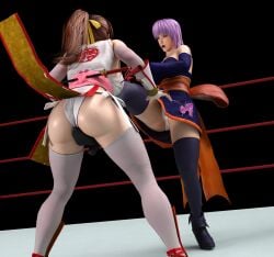 3d ayane_(doa) catfight competitive_intercourse competitive_sex dead_or_alive gcb incest kasumi_(doa) ryona sexfight sibling_incest siblings sisters tagme yuri