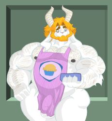 anthro asgore_dreemurr bovid bovine caprine facial_hair goat hi_res male male_only mammal mc_morrales muscular muscular_male solo undertale_(series)