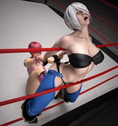 3d angel_(kof) catfight gcb king_of_fighters ryona shermie_(kof) tagme yuri yuyuko_saigyouji