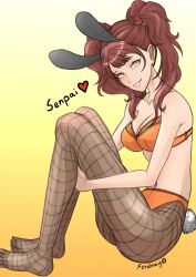 atlus breasts bunny_ears bunny_tail female female_only ferdnayart kujikawa_rise persona persona_4 solo tagme