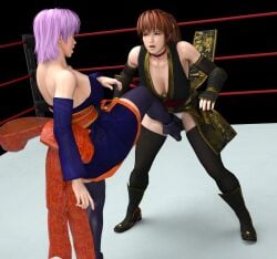 3d ayane_(doa) catfight competitive_intercourse competitive_sex dead_or_alive gcb incest kasumi_(doa) ryona sexfight sibling_incest siblings sisters tagme yuri