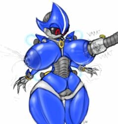 blue_areola blue_nipples breasts_apart busty cleft_of_venus curvy fat_mons half-closed_eyes hourglass_figure huge_areolae huge_breasts lactation llortor metal_sonic metal_sonique milking milking_machine nipples onomatopoeia puffy_pussy pussy red_eyes robot rule_63 sega sonic_(series) sonic_the_hedgehog_(series) subtle_pussy thick_thighs thigh_gap tube voluptuous white_background wide_hips