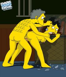 ass breasts color famous-toons-facial female human indoors insertion male moe's_tavern moe_szyslak nipples nude penis sex straight tagme the_simpsons vulva