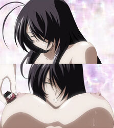 black_hair breasts closed_eyes hair_over_eye humiliation ikkitousen kan'u_unchou nipples racecar toy_car