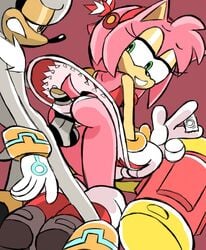 1boy amy_rose buttjob female panties pantyjob piko-piko_hammer piko_piko_hammer sega silver_the_hedgehog sonic_(series) underwear