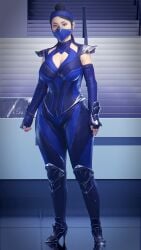 1girls 3d 3d_(artwork) alternate_version_at_source alternate_version_available assassin athletic athletic_female belly big_breasts black_hair breadcrumb breasts busty cleavage curvy dark_hair edenian female female_focus female_only fully_clothed hair_bun huge_breasts kitana kunoichi large_breasts legs midway midway_games mortal_kombat mortal_kombat_11 netherrealm_studios pinup pose posing princess realistic royalty solo standing thick thick_legs thick_thighs voluptuous wide_hips