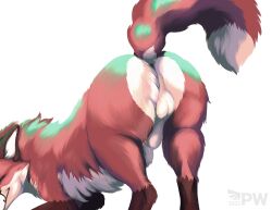 absurd_res animal_genitalia anus ass ass_up balls brown_body brown_fur canid canine closed_eyes countershade_torso countershading digitigrade dipstick_tail ears_back feral fox fully_sheathed fur genitals gloves_(marking) hi_res inner_ear_fluff jfoxx leg_markings male mammal markings paper-wings pivoted_ears presenting presenting_anus presenting_balls presenting_hindquarters quadruped raised_tail red_body red_fox red_fur shaded sheath simple_background smile socks_(marking) solo tail tail_markings tuft white_background white_body white_fur