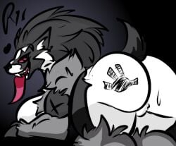 anthro ass big_butt butt_slap female fluid-body generation_8_pokemon heart looking_back low_res nintendo obstagoon pink_eyes pokemon pokemon_(species) roder_vasquez slap smile solo spanking