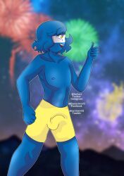 1boy blue_body blue_hair countryhumans honduras_(countryhumans) imsact male_only new_year