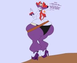 1girls ass_cleavage breast_expansion butt_crack colossal_breasts huge_ass huge_breasts hyper hyper_breasts massive_ass massive_breasts pirate purple_hair purple_skin red_eyes risky_boots rust_and_bolts shantae thick_thighs villain villainess