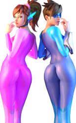 2girls 3d asian asian_female ass athletic athletic_female big_ass big_breasts blizzard_entertainment breasts british british_female brown_hair bubble_butt curvaceous curves curvy curvy_figure d.va digital_media_(artwork) european eyebrows eyelashes eyes female female_focus female_only fit fit_female hair hana_song hips hourglass_figure human korean_female large_ass legs lena_oxton light-skinned_female light_skin lips long_legs overwatch overwatch_2 short_hair slim thick thick_legs thick_thighs thighs tracer transparent_background upper_body video_games voluptuous vtemp waist wide_hips