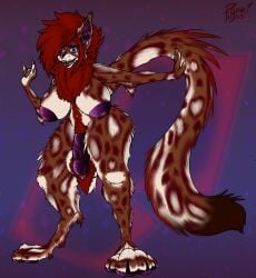 absurd_res anthro felid foreskin fur furry futanari genitals hair herm hi_res intersex mammal multicolored_body multicolored_fur nipples paws penis pubes pyne pyne_(artist) red_hair red_pubes solo standing